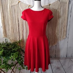 Eros Apparel Red Fit N' Flare Boat Midi Dress S